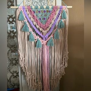 Colorful macrame wall hanging